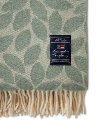 Leaves Recycled Wool Jacquard manta de lã 130x170 cm - Verde - Lexington