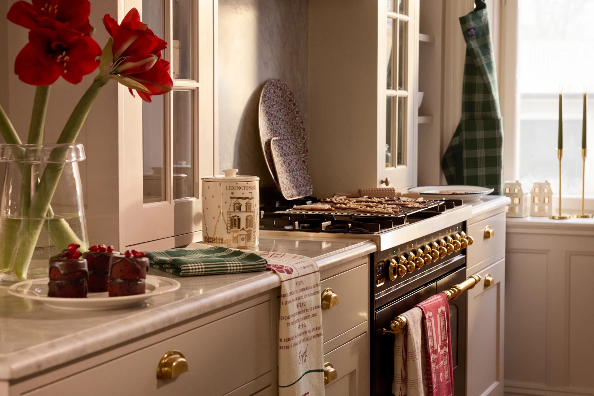 Lexington ekologisk toalha de cozinha em algodão 50x70 cm, Verde-branco Lexington