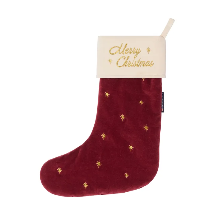 Lexington meia de Natal em veludo - Vermelho, 45 cm - Lexington