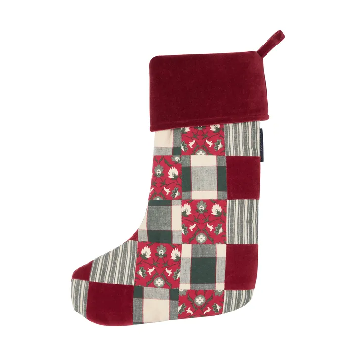 Lexington meia de Natal patchwork - Red-multi, 45 cm - Lexington