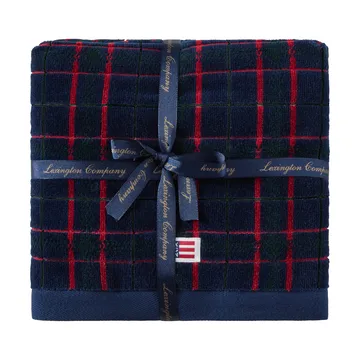 Lexington toalha aos quadrados 2‑pack - Navy-green, 50x70 cm - Lexington