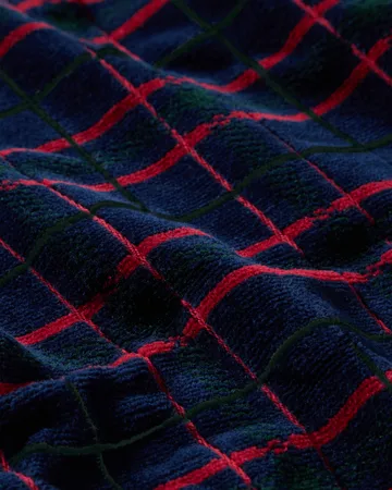 Lexington toalhas aos quadrados, 4 peças - Navy-green, 2 unid. 50x70 cm, 2 unid. 70x30 cm - Lexington