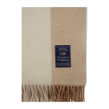 Manta às riscas de lã reciclada Block 130x170 cm - Oat-White - Lexington