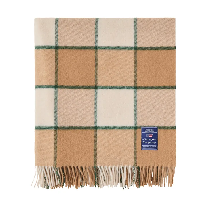 Manta Checked Recycled Wool 130x170 cm - Bege-Light beige-verde - Lexington