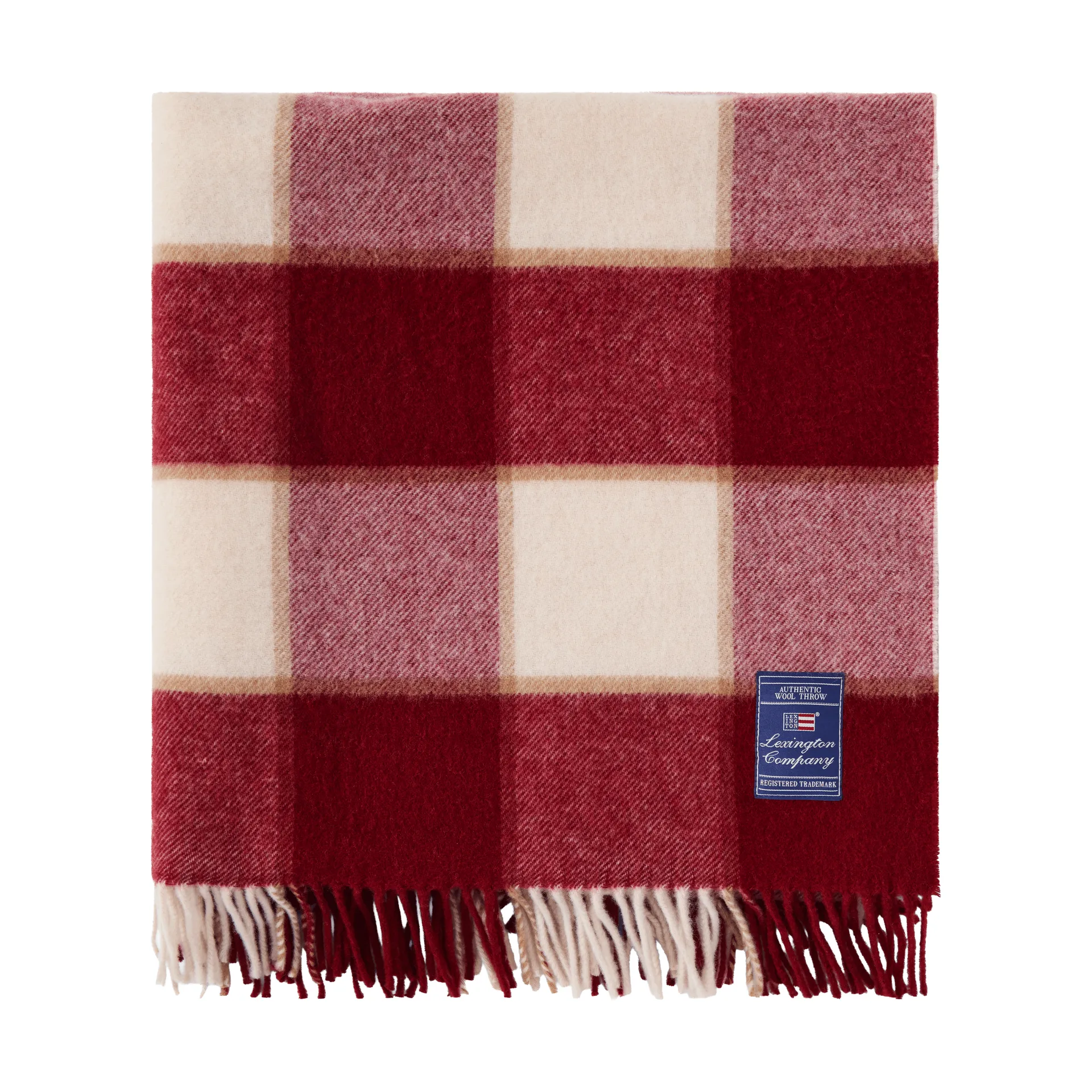 Manta Checked Recycled Wool 130x170 cm, Red-Light bege-bege Lexington