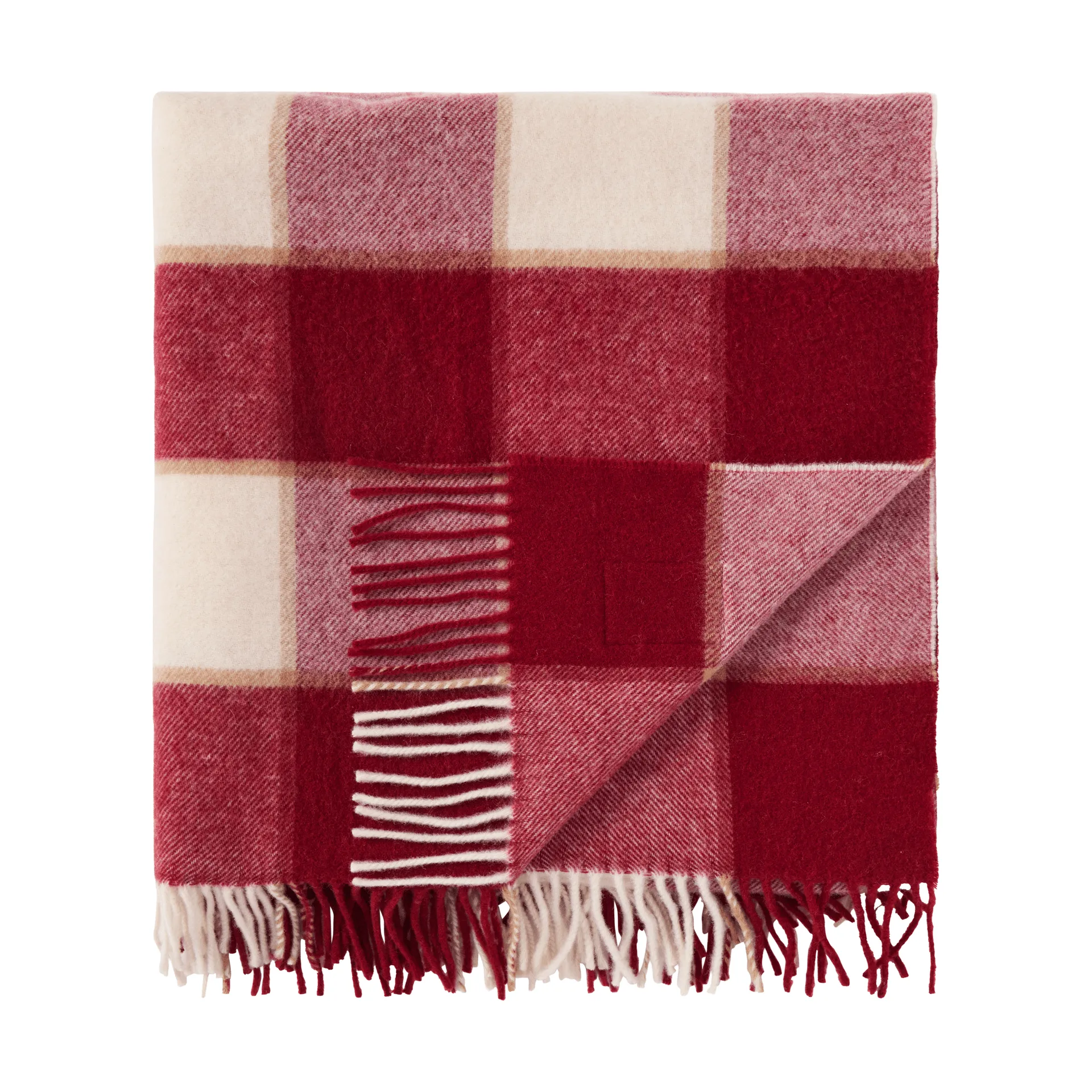 Manta Checked Recycled Wool 130x170 cm, Red-Light bege-bege Lexington