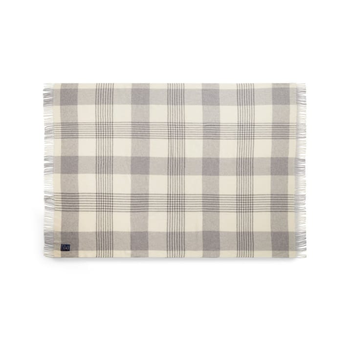 Manta Gray Checked Recycled Wool 130x170 cm - Cinzento-branco - Lexington
