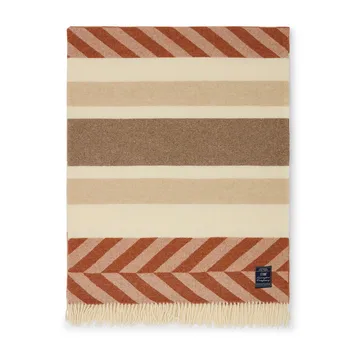 Manta lã reciclada Herringbone Striped 130x170 cm - Copper-brown - Lexington