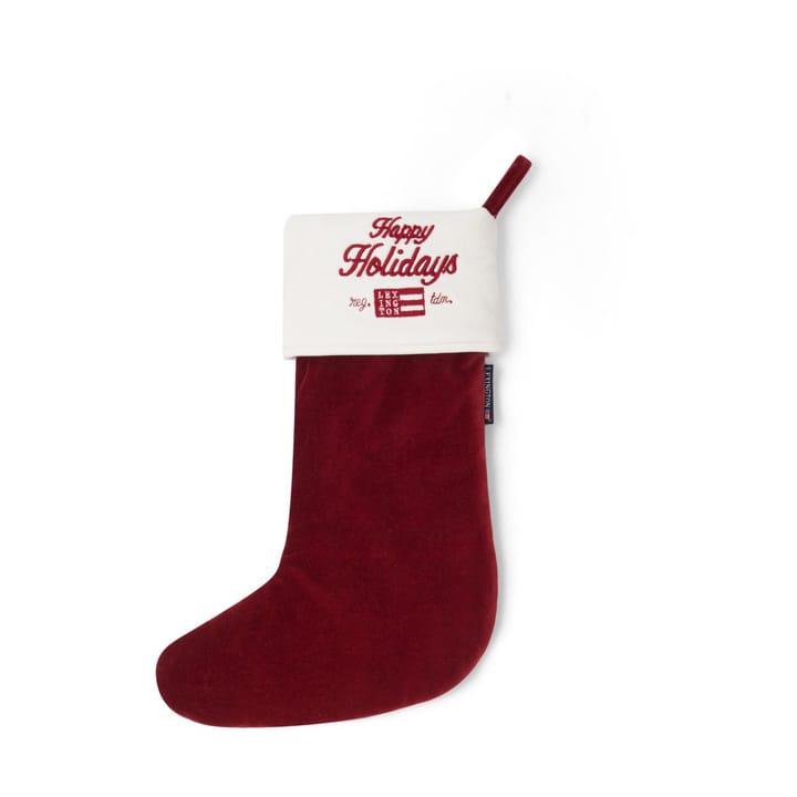 Meias de Natal de veludo e algodão Happy Holidays Organic , vermelho-branco  Lexington