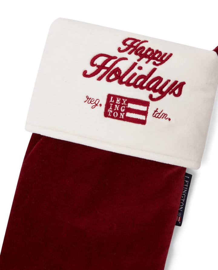 Meias de Natal de veludo e algodão Happy Holidays Organic , vermelho-branco  Lexington