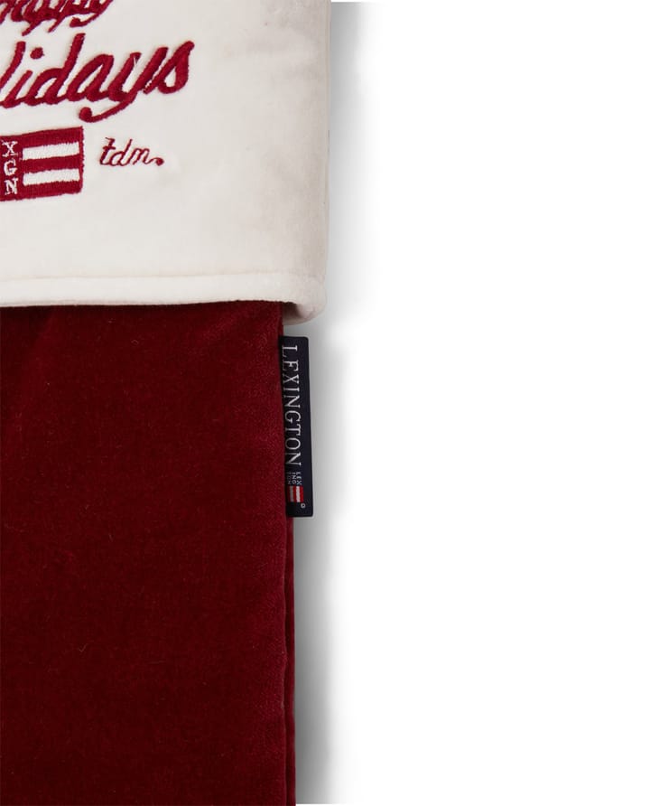 Meias de Natal de veludo e algodão Happy Holidays Organic , vermelho-branco  Lexington