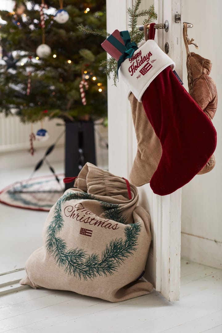 Meias de Natal de veludo e algodão Happy Holidays Organic , vermelho-branco  Lexington