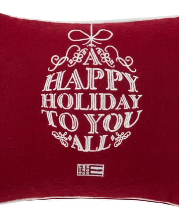 Ornament mistura de lã almofada 30x40 cm - Vermelho-branco - Lexington