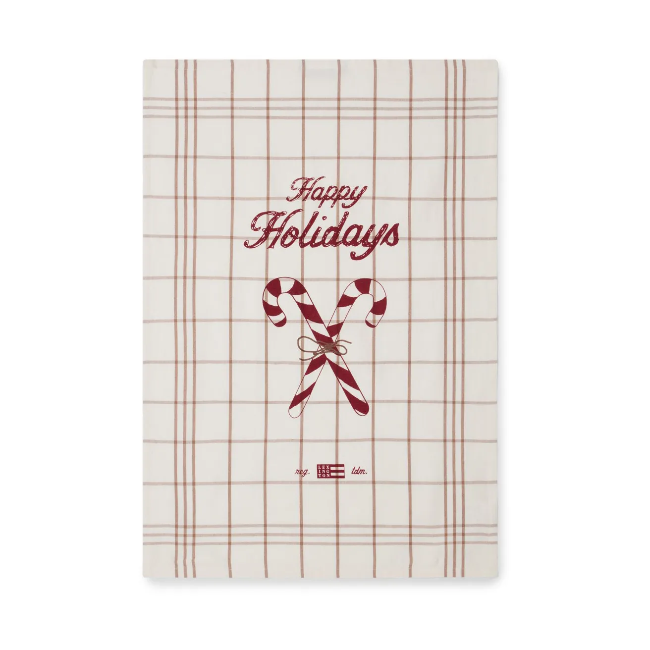 Pano de cozinha Algodão Orgânico Candy Cane 50x70 cm, branco-bege-cinzento Lexington