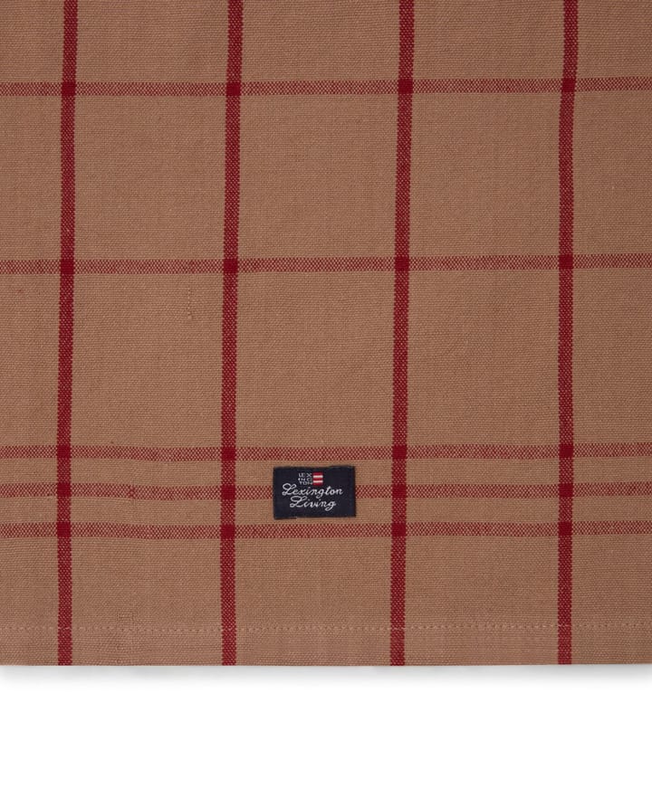Pano de cozinha Algodão Orgânico Checked Oxford 50x70 cm, bege-vermelho Lexington