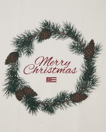 Pano de cozinha de algodão Merry Christmas Org50x70 cm - branco-vermelho-verde - Lexington