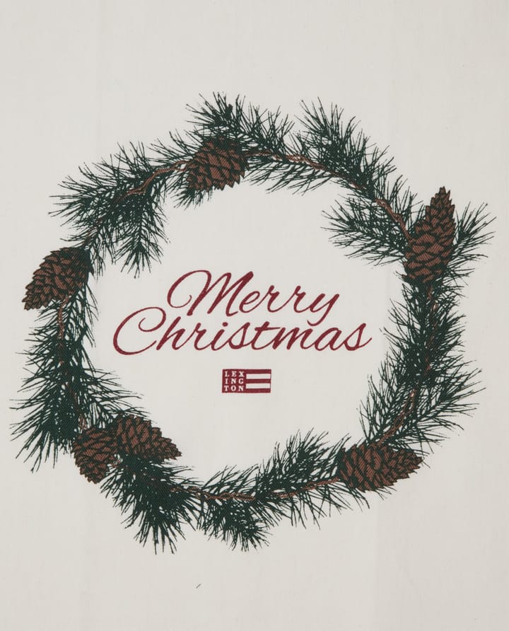 Pano de cozinha de algodão Merry Christmas Org50x70 cm, branco-vermelho-verde Lexington