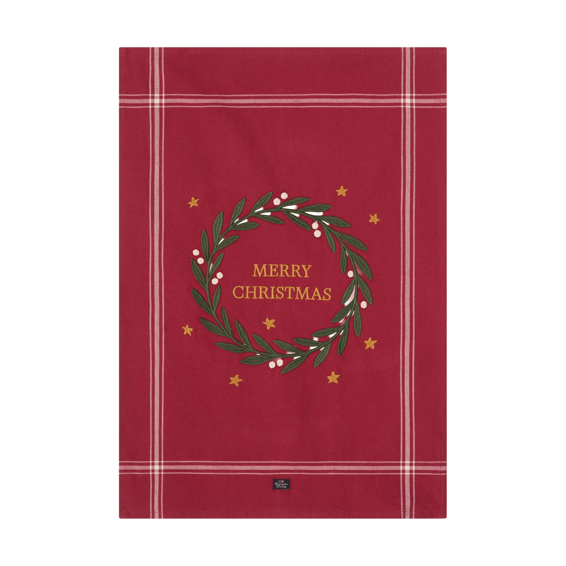 Pano de cozinha de algodão Merry Christmas Org50x70 cm, Red-Light bege Lexington
