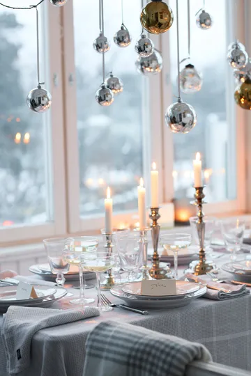 Pepita Check Cotton Linen guardanapo de tecido 50x50 cm - Branco-cinzento claro - Lexington