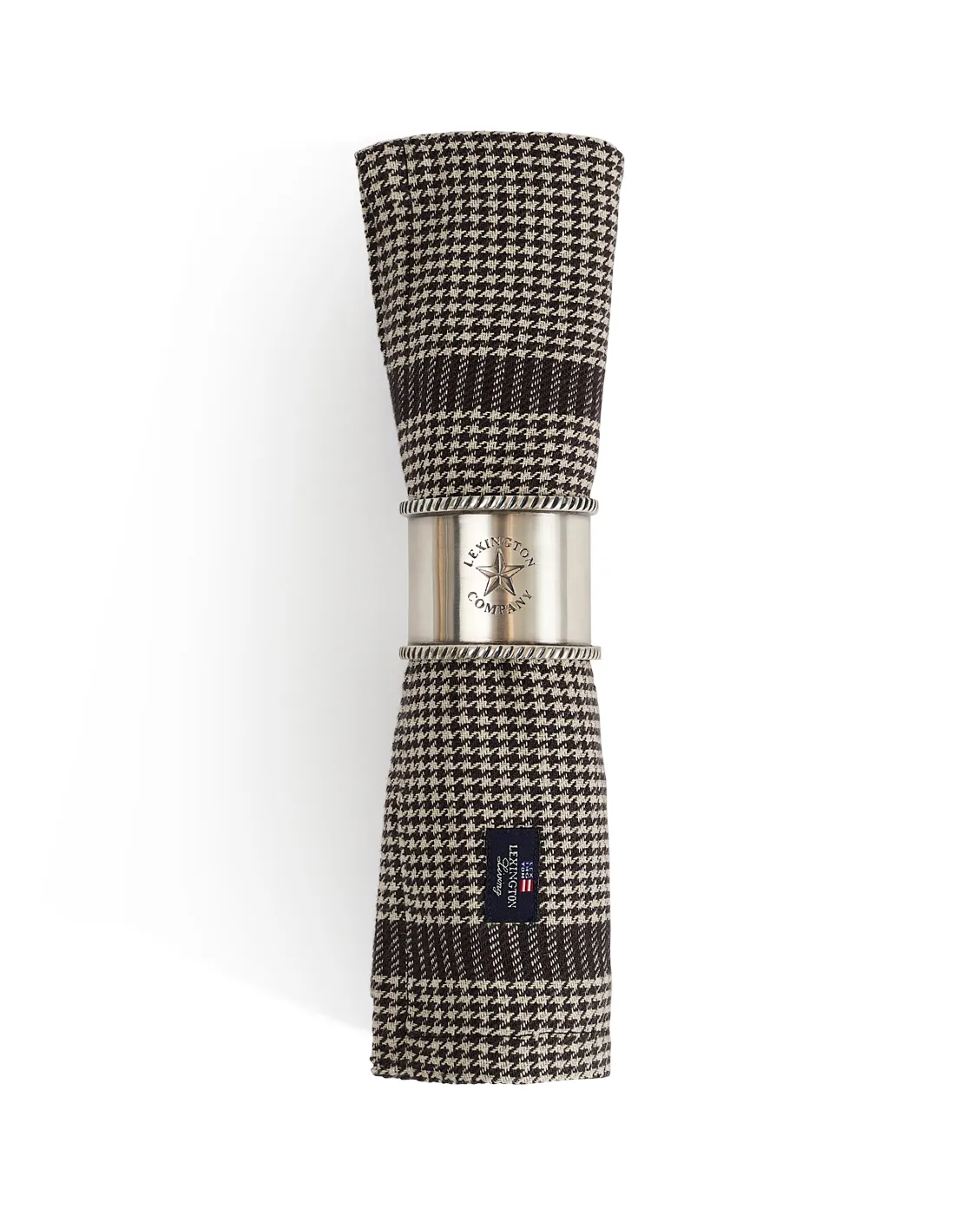 Pepita Check Cotton Linen guardanapo de tecido 50x50 cm, Dark gray-beige Lexington