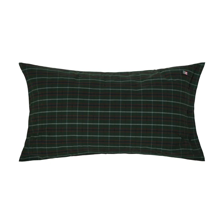 Percal de algodão aos quadrados fronha - Green-navy, 50x90 cm - Lexington