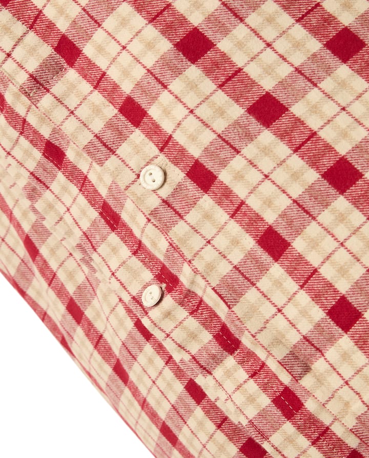 Red-beige Checked roupa de cama em flanela de algodão 2 peças, 50x60 cm, 150x210 cm Lexington