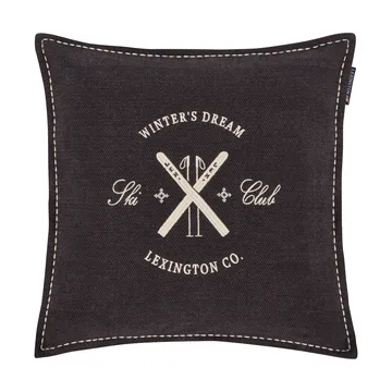 Ski Club fronha de almofada de algodão biológico - Navy-bege claro, 50x50 cm - Lexington