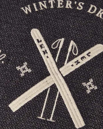 Ski Club fronha de almofada de algodão biológico - Navy-bege claro, 50x50 cm - Lexington