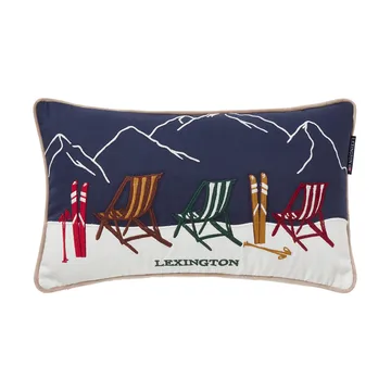 Ski resort ekologisk almofada em algodão twill 30x50 cm - Branco-Azul escuro - Lexington