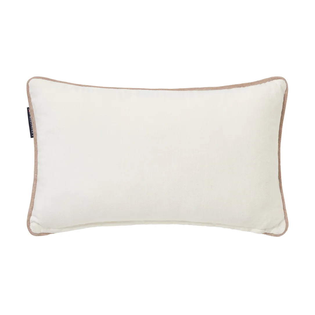 Ski resort ekologisk almofada em algodão twill 30x50 cm, Branco-Azul escuro Lexington