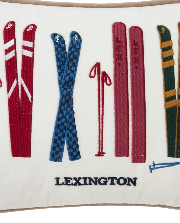 Skis and Poles eko. almofada em algodão veludo 30x40 cm, Branco-multi Lexington