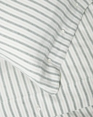 Stripe cotton flannel conjunto de cama - Branco-verde-bege, 2 un. 50x60 cm/1 un. 220x220 cm - Lexington