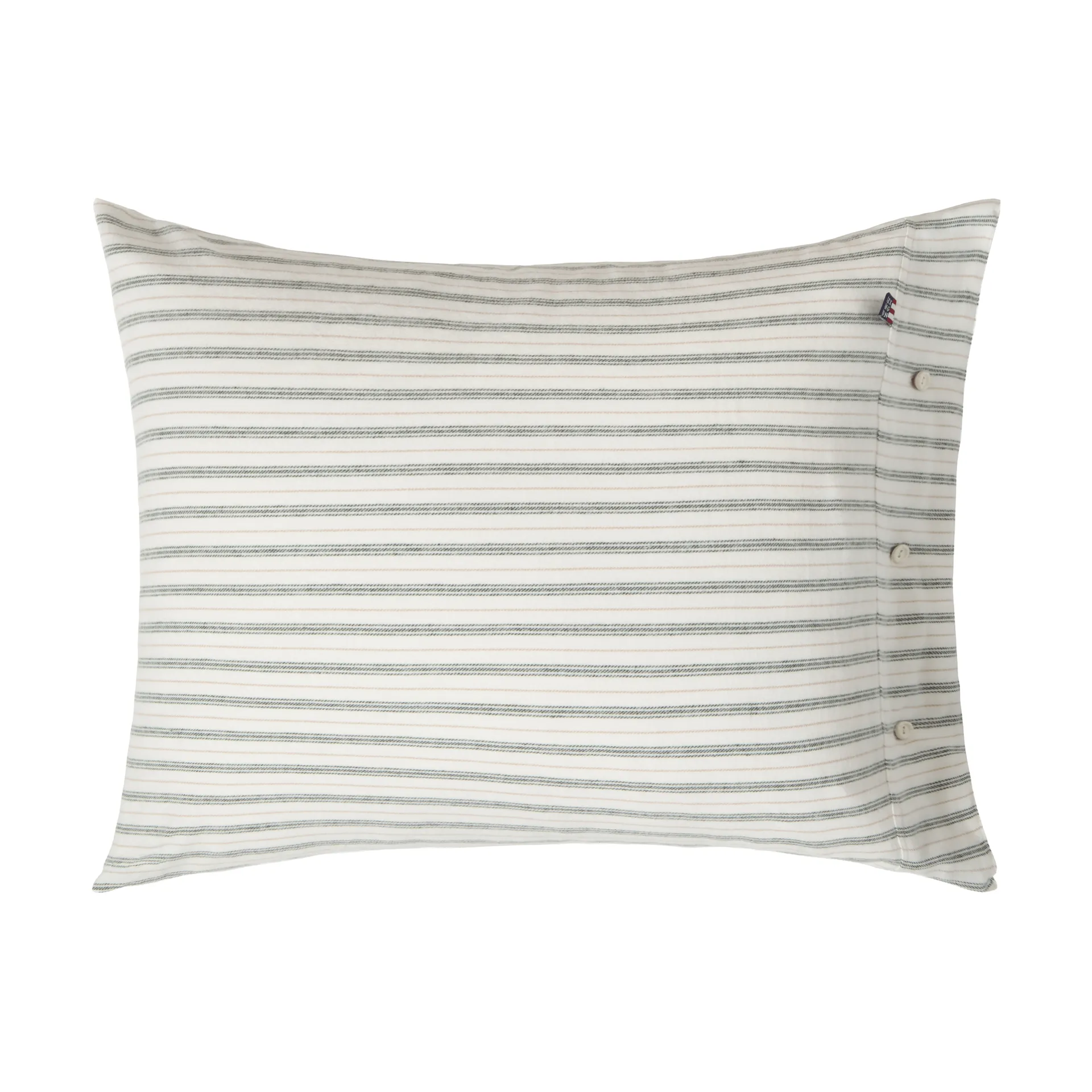 Stripe fronha de flanela de algodão, Branco-verde-bege, 50x60 cm Lexington
