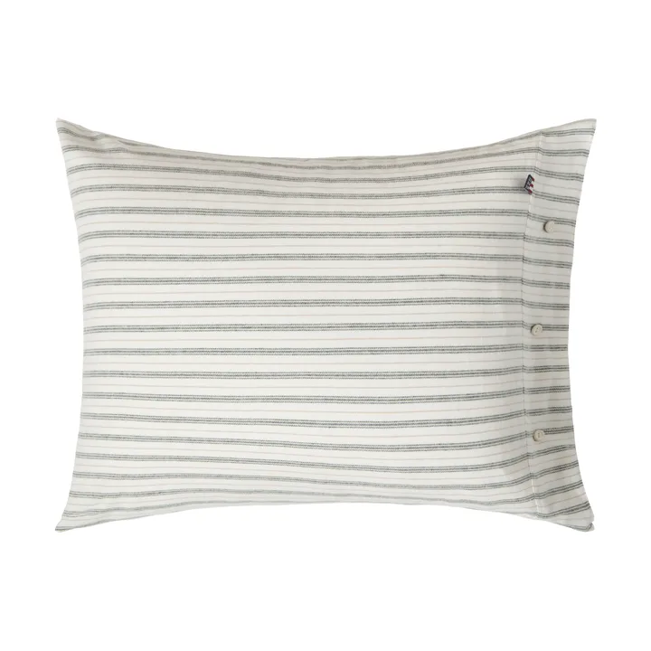 Stripe fronha de flanela de algodão - Branco-verde-bege, 50x60 cm - Lexington