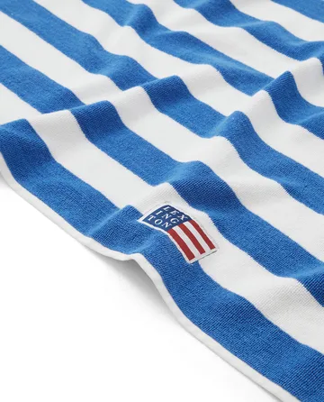 Striped Family toalha de praia 200x180 cm - Azul-branco - Lexington
