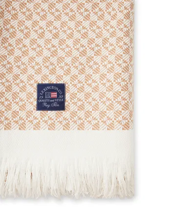 Striped manta de algodão reciclado 130x170 cm - Beige-branco - Lexington