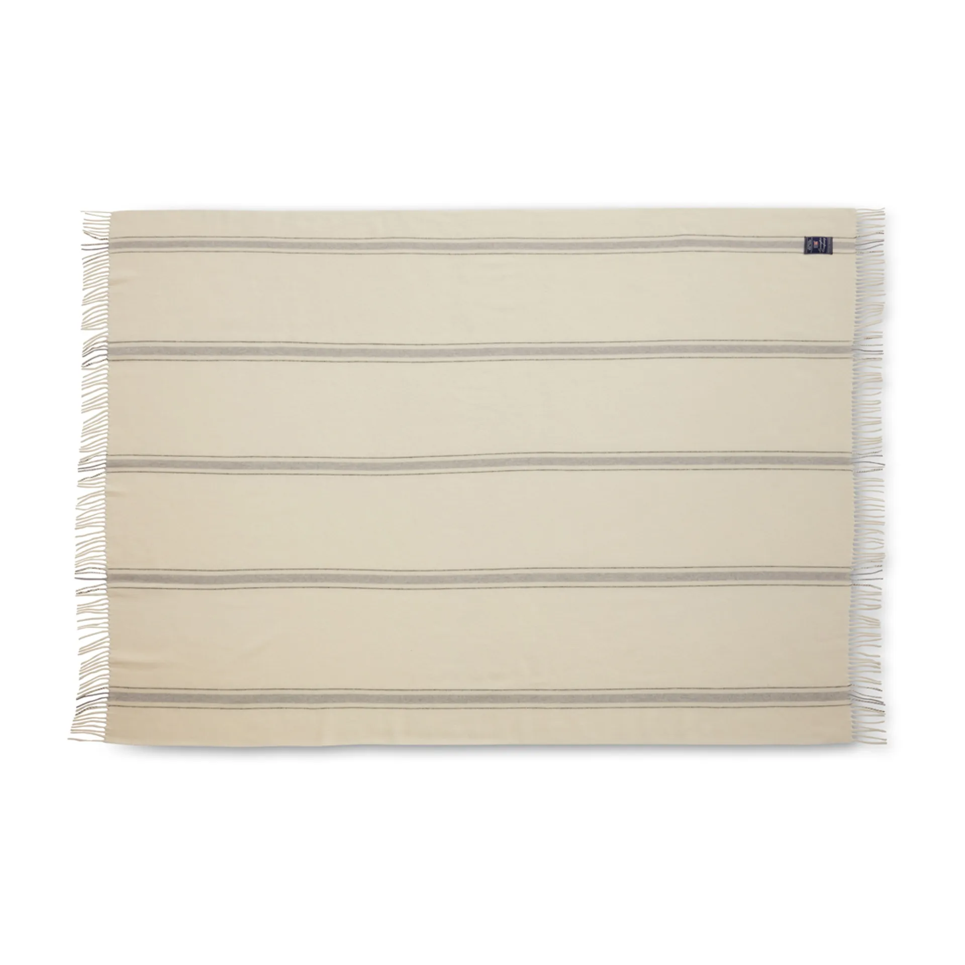 Striped Recycled manta de lã 130x170 cm, Off white-cinza Lexington