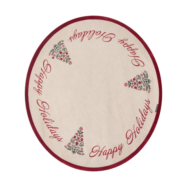 Tapete da árvore de Natal Juta Algodão Christmas Tree Ø110 cm - Natural-vermelho - Lexington