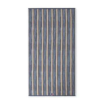 Toalha de banho de algodão aveludado Striped 100x180 cm - Blue-white-oat - Lexington
