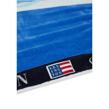 Toalha de banho Graphic Cotton Velour 100x180 cm - Blue-white - Lexington