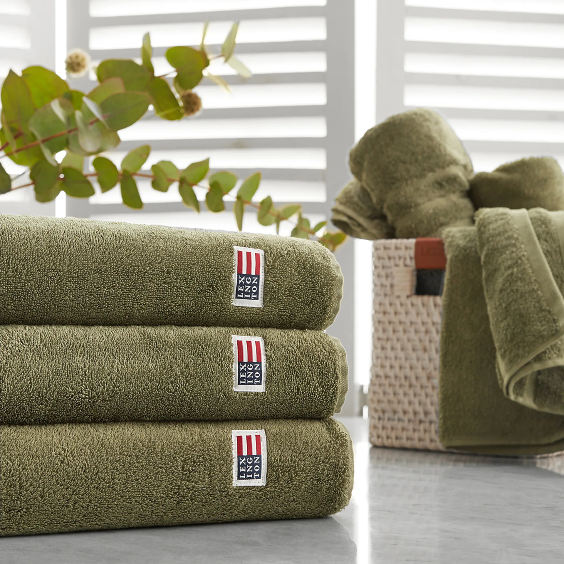 Toalha de banho Icons Original Striped 100x150 cm, dusty olive Lexington
