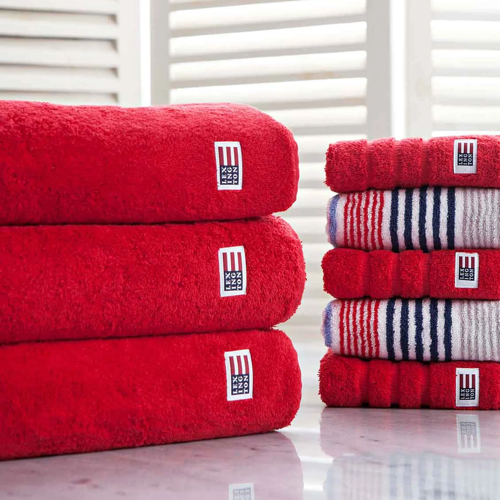 Toalha de banho Icons Original Striped 100x150 cm, vermelho Lexington