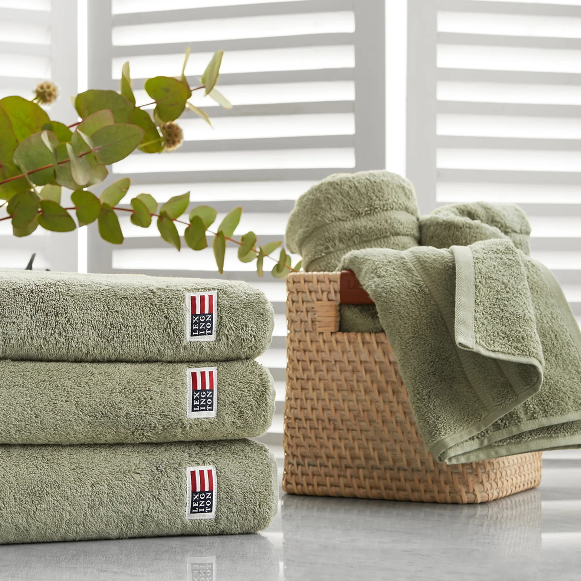 Toalha de banho Icons Original Striped 70x130 cm, vintage green Lexington