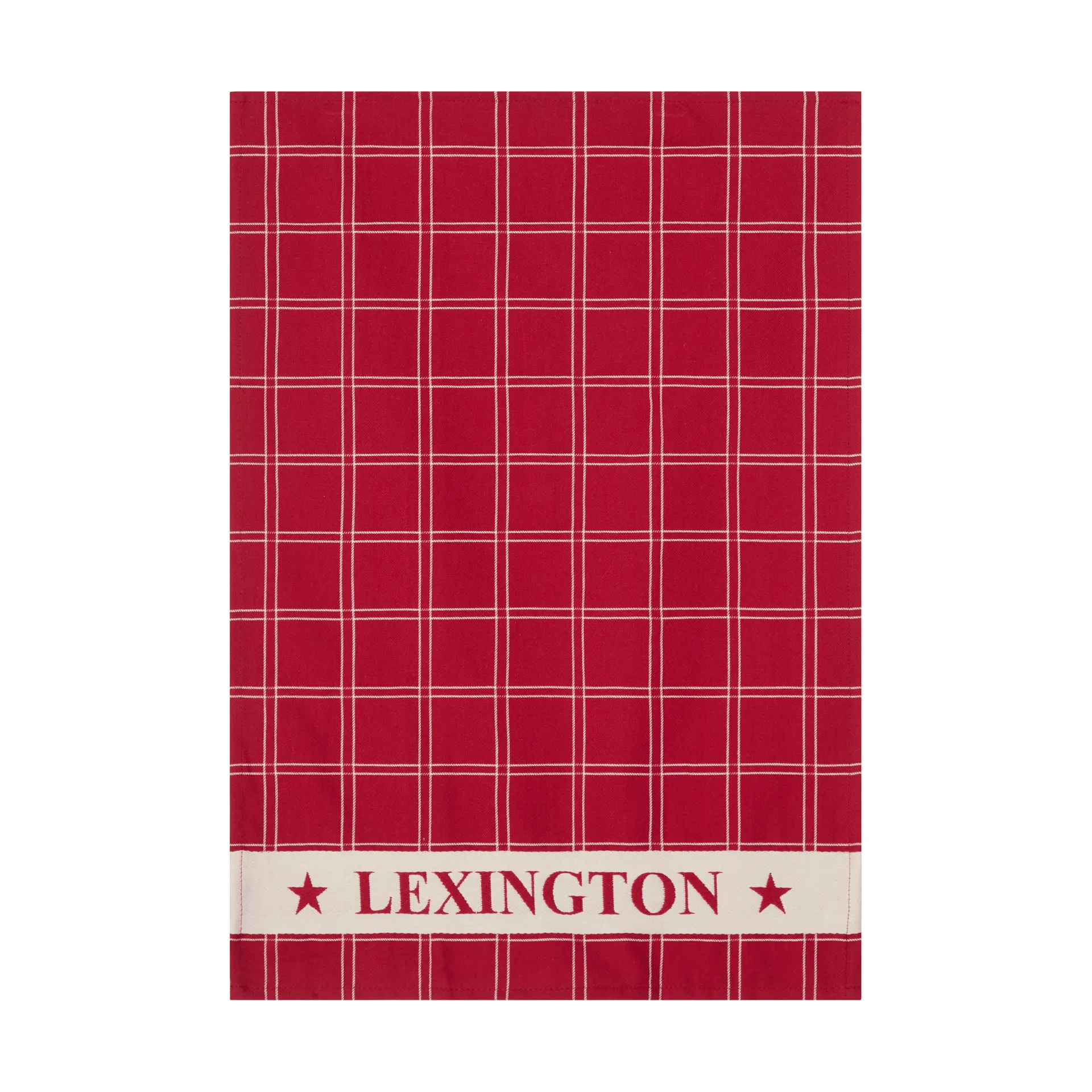 Toalha de cozinha de algodão jacquard-woven embalagem de 2, Vermelho-branco, 50x70 cm Lexington