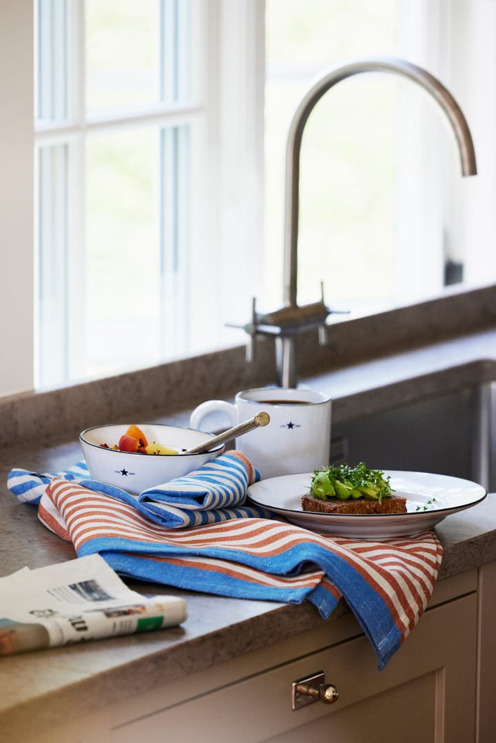 Toalha de cozinha Striped Cotton Linen 50x70 cm - Blue - Lexington