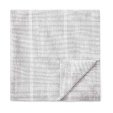 Toalha de mesa de algodão e linho Pepita Check 180x180 cm  - branco-cinzento claro  - Lexington