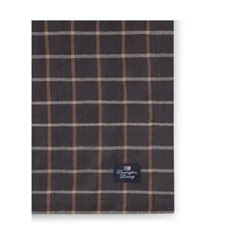 Toalha de mesa de linho de algodão axadrezado 150x250 cm - Cinza escuro-bege - Lexington