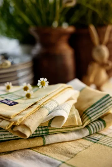 Toalha de mesa Easter Linen/Cotton 150x250 cm - Amarelo-verde - Lexington