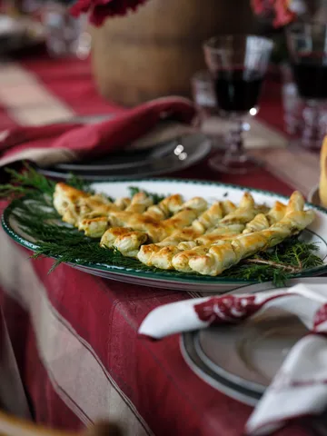 Toalha de mesa em linho-algodão xadrez 150x250 cm - Vermelho-bege - Lexington