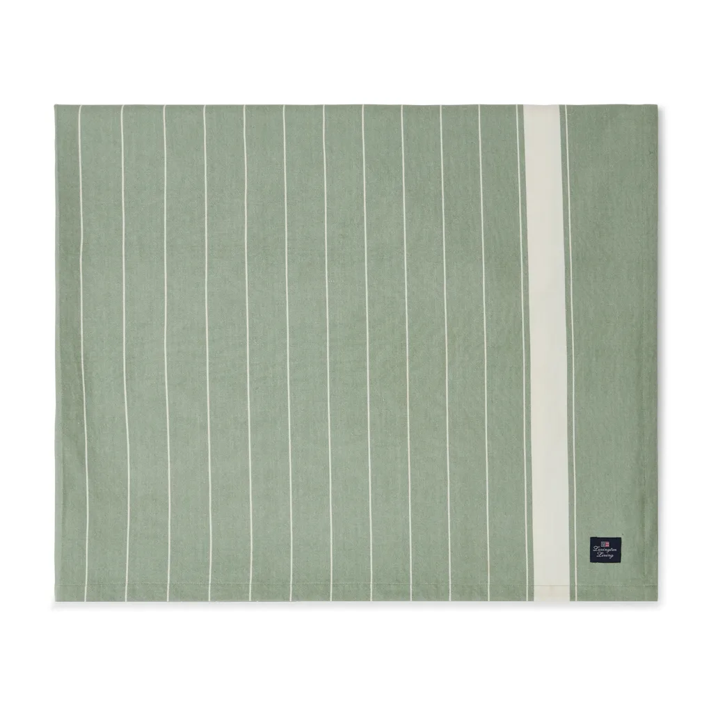 Toalha de mesa Striped Organic Cotton 150x250 cm, Verde-branco Lexington
